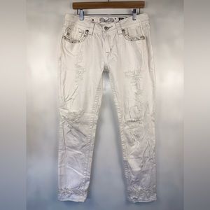 Miss Me Women's 29 Signature Cuffed Skinny Jeans Embellished Cuffs/Accents‎